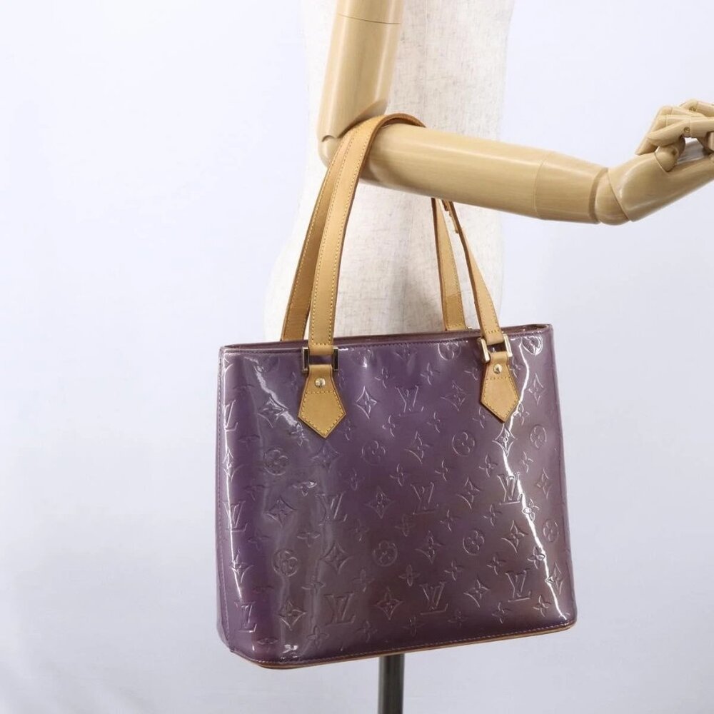 LOUIS VUITTON Monogram Vernis Houston Hand Bag Purple Viole M91093 Auth 152339 - Picture 14 of 16